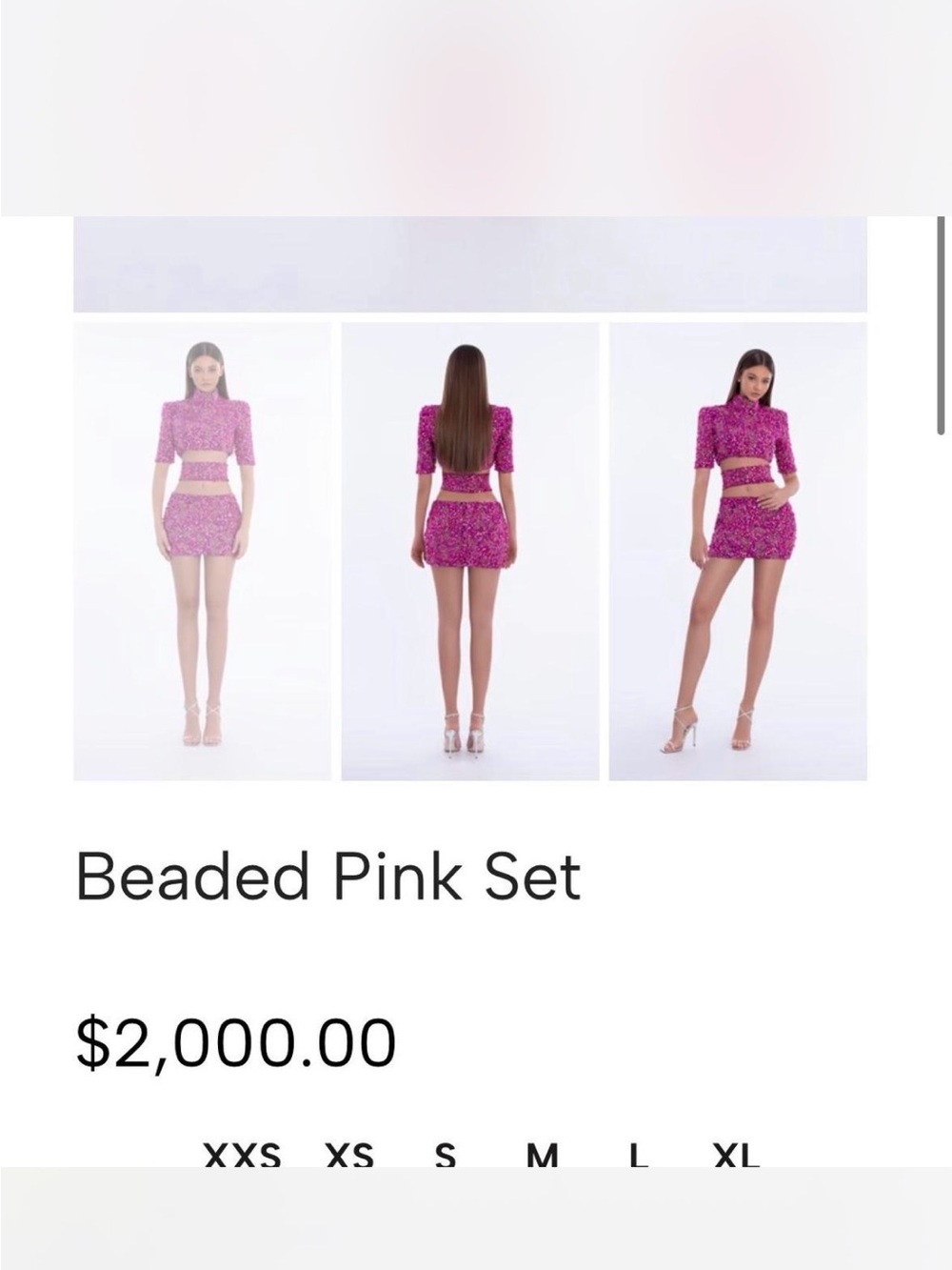 Beaded Pink Two-Piece Set - Women's